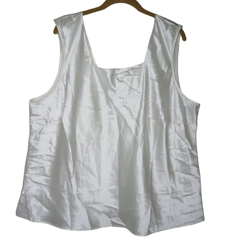 Vintage Escapades Womens 3X White Sleeveless Blouse Tank Made In USA
